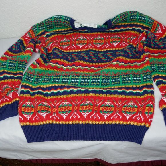 NWT Vintage Northern Isles Ramie Cotton Christmas Holiday Sweater M Yarings - Picture 7 of 10